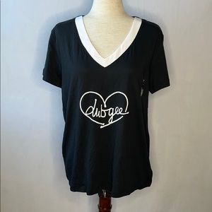 DUBGEE BY WHOOPI HEART TEE BLACK SIZE MEDIUM